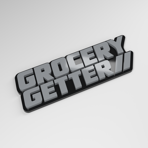 Grocery Getter 3D Acrylic Car Badge_1