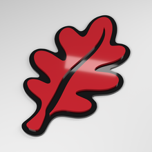 Oak Leaf 3D Acrylic Car Badge_3