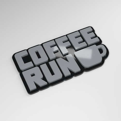 Coffee Run 3D Acrylic Car Badge