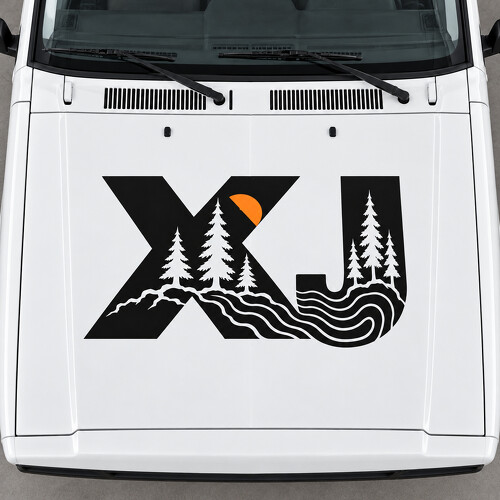 XJ Sport Forest Letter Hood Vinyl Decal Sticker for Jeep Cherokee 1999_1