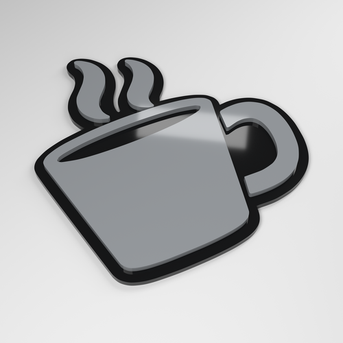 Coffee Cup 3D Acrylic Car Badge_1