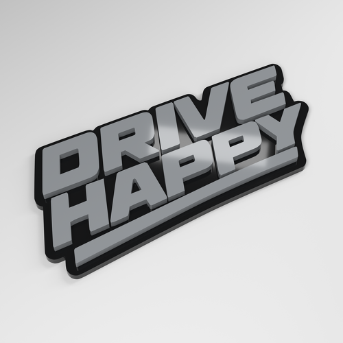 Drive Happy 3D Acrylic Car Badge_1