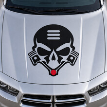 Piston Skull SE Hood Vinyl Decal Sticker for Dodge Charger 2014_2