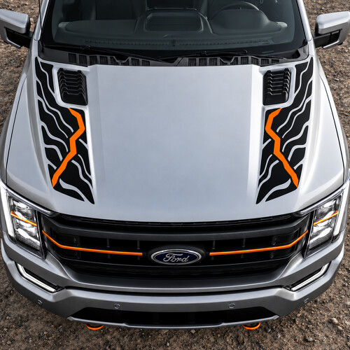 Fault Contour Hood Vinyl Decal Sticker for Ford F-150 Tremor 2021_1