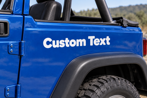 Text Custom Lettering Hood Fender Side Vinyl Decal Sticker for Jeep Wrangler JL 2017-present