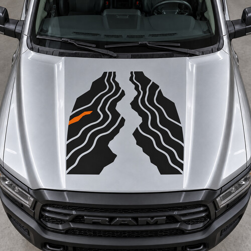 Faultline Hood Vinyl Decal Sticker for Ram 2500 Power Wagon Crew Cab DJ 2019–2024