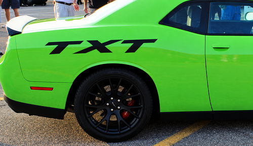 Custom Text Italic Lettering Rear Fender Vinyl Decal Sticker for Dodge Challenger