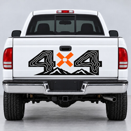 Contour Four Wheel Tailgate Vinyl Decal Sticker for Dodge Dakota Sport 4x4 Club Cab AN 1997–2004