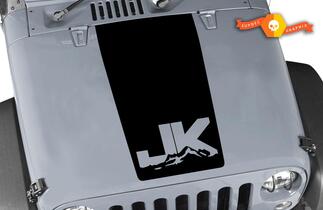 Jeep Hood Decal Wrangler Large Blackout Hood Vinyl Rubicon  JK