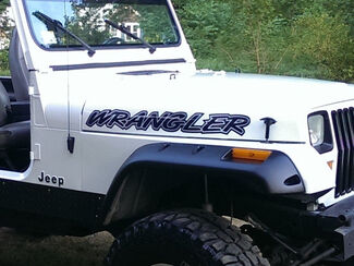 Jeep Wrangler Hood decals stickers yj tj jk mj - 2pc set