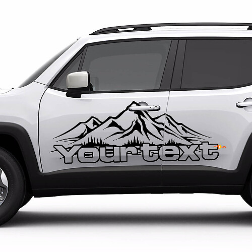Mountains Style Side Vinyl Decals Set for Jeep Renegade