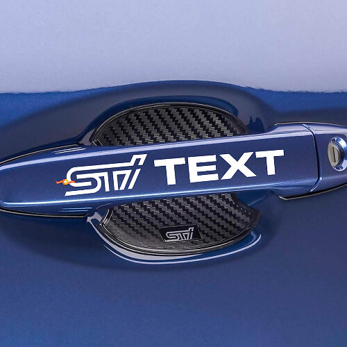 STI-Style Door Handle Custom Text Vinyl Decal Set for Subaru