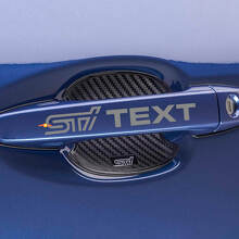 STI-Style Door Handle Custom Text Vinyl Decal Set for Subaru_2