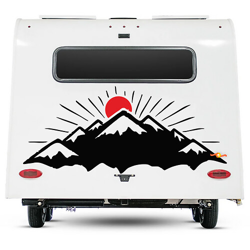 Camper Decal Mountains and Sun RV Trailer Camper Van Car vinyl Decals sticker