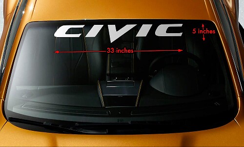 Civic Logo Windshield Vinyl Decal Sticker for Honda Civic