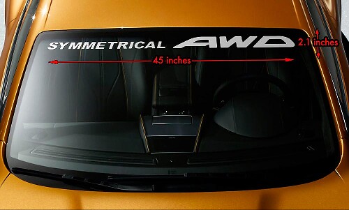 Symmetrical AWD Windshield Banner Vinyl Decal for Subaru 
