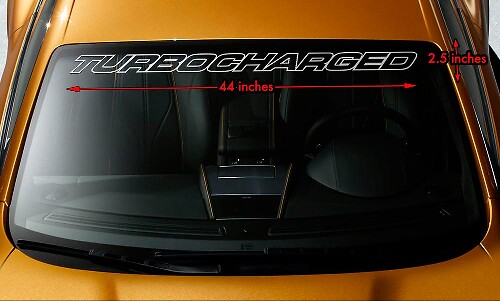 Turbocharged Windshield Banner Vinyl Decal 