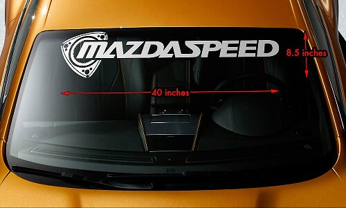 Mazdaspeed Rotary Windshield Banner Vinyl Decal for Mazda RX-7 RX-8