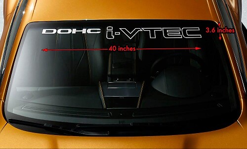 HONDA DOHC i-VTEC Windshield Banner Vinyl Long Last Premium Decal Sticker 40"x4"