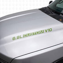 6.8L Custom V10 Hood Vinyl Decals for Musclecar F-250/350 Super Duty Excursion_3