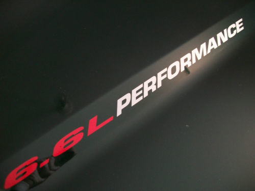 6.6L PERFORMANCE (pair) Hood vinyl sticker decals emblem Chevrolet GMC Duramax