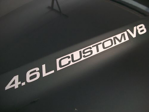 Pair of 4.6L Triton V8 CUSTOM Lettering Hood Vinyl Decals for Musclecar truck 1999-2010