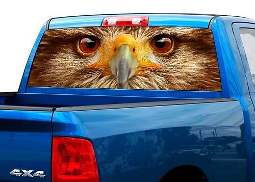 Eagle Face Rear Window Vinyl Decal for Pick-up Trucks SUVs
