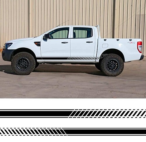 2 PC Gradient side stripe graphic Vinyl sticker for Ford ranger 2012 - 2020 sticker
