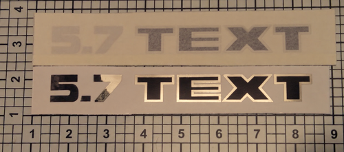 5.7 Custom Text Chrome and Black Hood Scoop Decals - Pair