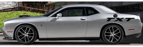 Custom Text Wide Italic Lettering Rear Fender Vinyl Decal Sticker for Dodge Challenger