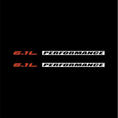 6.1L Performance Hood Vinyl Decal Set for Dodge Jeep & Chrysler SRT8