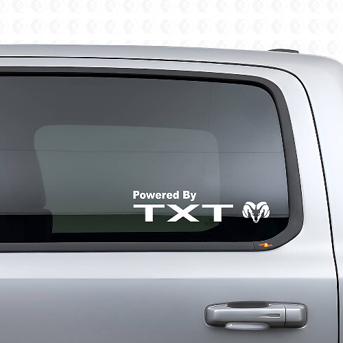 Powered By Custom Window Vinyl Decal for Dodge Ram_1