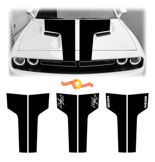 2009-2014 Dodge Challenger Hood Racing Stripe Decal Sticker Car Srt RT Hemi