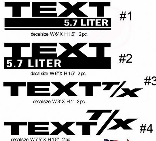 Custom Text T/X Die-Cut Vinyl Decal Stickers for Dodge Challenger