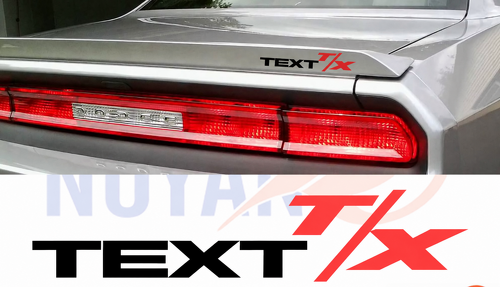 Custom Text T/X Emblem Side Vinyl Decal Set for Dodge Challenger