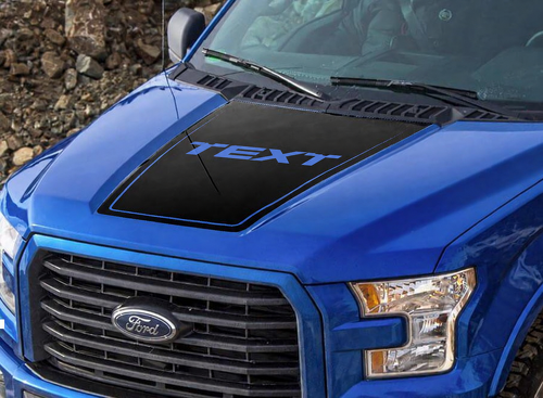 Custom Text Hood Graphics Side Stripe Decal Sticker for Musclecar truck 2015-2016