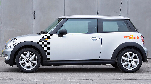  A-Panel Checkered Flag Vinyl Decals For Mini Cooper R55-59
