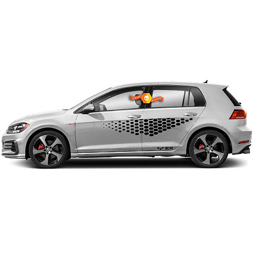 TCR Honeycomb Side Door Vinyl Decal Set for Volkswagen Golf 