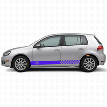 Checkered Side Stripes Vinyl Decal Kit for Volkswagen Golf Mk4-Mk7 GTI R32_2