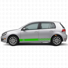 Checkered Side Stripes Vinyl Decal Kit for Volkswagen Golf Mk4-Mk7 GTI R32_3
