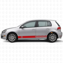 Checkered Side Stripes Vinyl Decal Kit for Volkswagen Golf Mk4-Mk7 GTI R32_4
