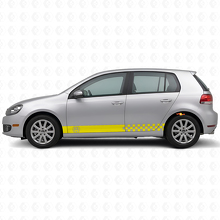 Checkered Side Stripes Vinyl Decal Kit for Volkswagen Golf Mk4-Mk7 GTI R32_5