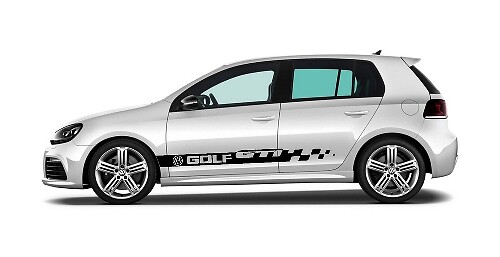 Brended Checkered Stripes Side Vinyl Decal Sticker for Volkswagen Golf GTI