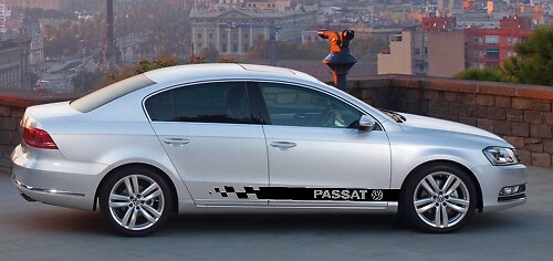 2X volkswagen PASSAT side skirt vinyl body decal sticker emblem logo