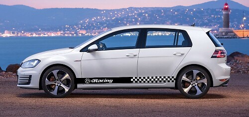 2X volkswagen racing skirt vinyl body decal sticker golf 1 2 3 4 gti polo