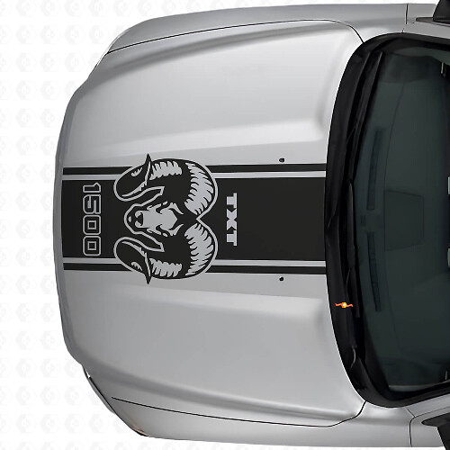 Hemi Custom Text Hood Stripe Vinyl Decal for Dodge Ram 1500 2500