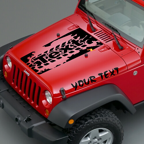 Tire Tread Hood Vinyl Decals Kit for Jeep Wrangler 