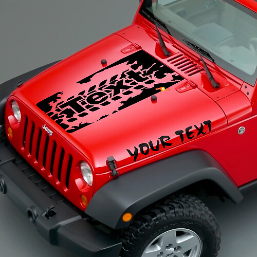 Tire Tread Hood Vinyl Decals Kit for Jeep Wrangler 