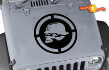 Jeep Wrangler Metal Mulisha Skull Vinyl Hood Sticker Decal JK TJ LJ 20  x 20 2