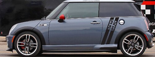 Mini Cooper S JCW Clubman Countryman Angled Side Stripes Graphics British Flag